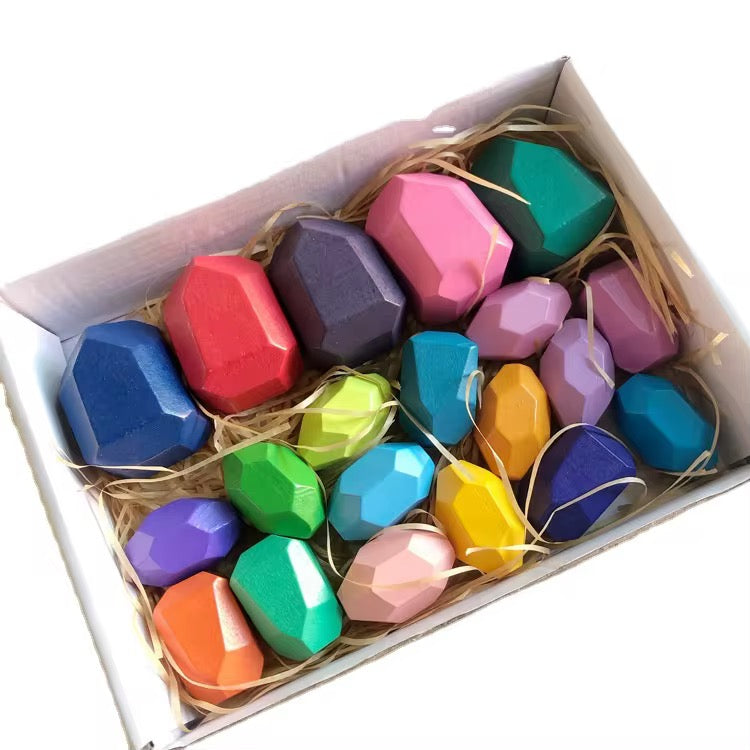 Piedras de Equilibrio Montessori – Set de Madera