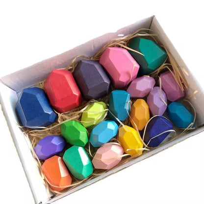 Piedras de Equilibrio Montessori – Set de Madera