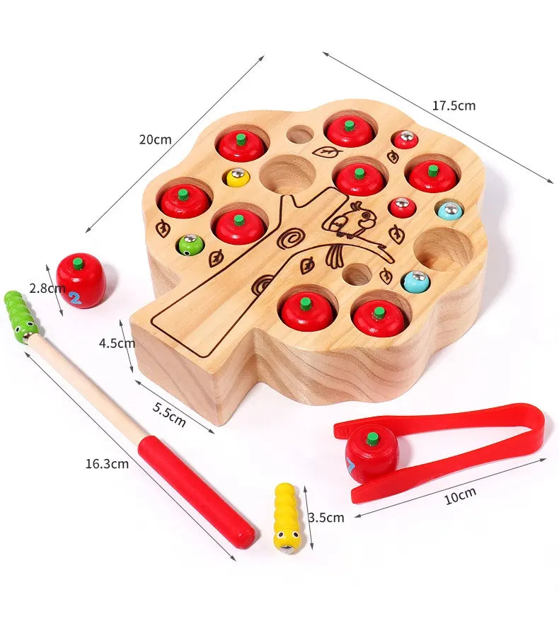 Arbol de pesca de manzanas e insectos