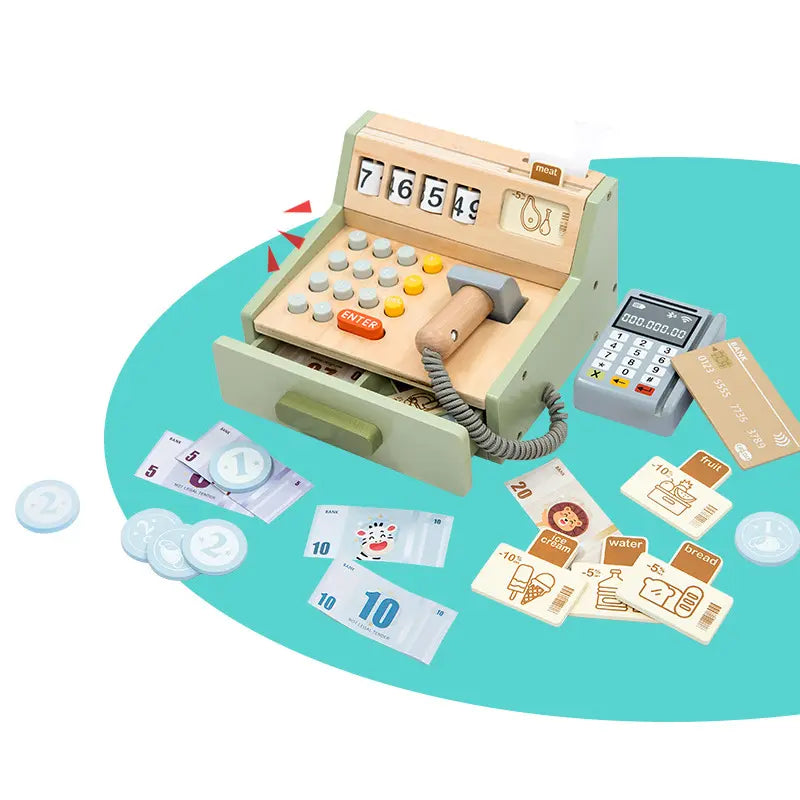 Caja registradora de madera